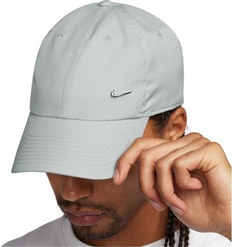 Nike Dri-FIT Club Metal Swoosh Soft Cap Light Smoke Grey Metallic Silver FB5372-077