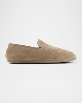 John Lobb Men & apos;s Kingston Suede Smoking Loafer Slippers