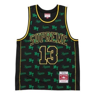 SUPREME x Mitchell & Ness SS26 Monogram Basketball Jersey Black SUP-SS26-220-BLK
