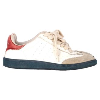 Isabel Marant Bryce Lace-Up Sneakers in White Leather and Suede