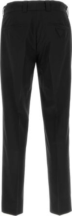Prada Mens Virgin Wool Blend Trousers Black Nylon