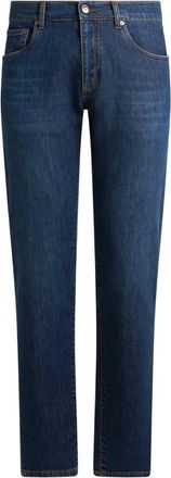 Etro Slim-fit jeans met 5 zakken - Blauw