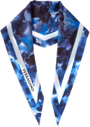 Ferragamo Ferragamo Carnation Print Silk Scarf