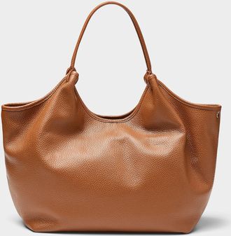 Simons Womens Supple pebbled leather tote bag Exclusive collection from Italy