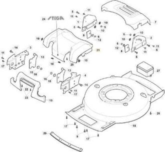 STIGA Sports Tapa Frontal Carbono Negro Modelo-1 Cortac&eacute;sped A Bater&iacute;a Stiga Ggp - 381390127/0