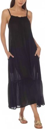 Raviya Ruffle Trim Maxi Dress Cover Up In Black