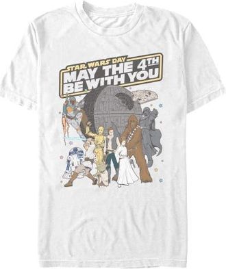 Star Wars Mens Star Wars Main Cast Fourth Day Graphic T-Shirt in White at Nordstrom, Size Xxx-Large