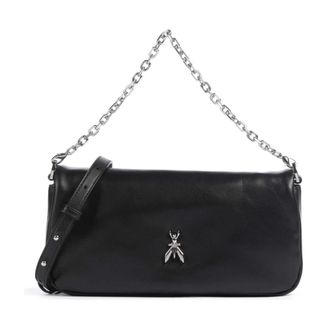 Patrizia Pepe Zwarte leren crossbodytas met metalen vlieg van Patrizia Pepe - Dames - Handtassen - Zwart - ONE Size - Leer - Tassen