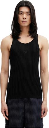 Filling Pieces Tanktop Ribbed - Heren - Tops zonder mouwen - Zwart - L - Katoen - Tops