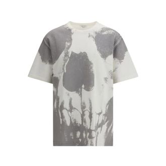 Alexander McQueen Alexander McQueen, T-Shirts, male, Gray, Size: M Skull-print T-shirt