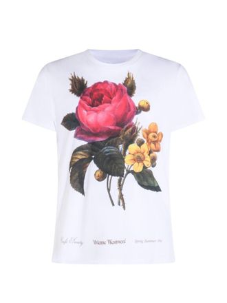 Vivienne Westwood White Floral Print Short Sleeve Top