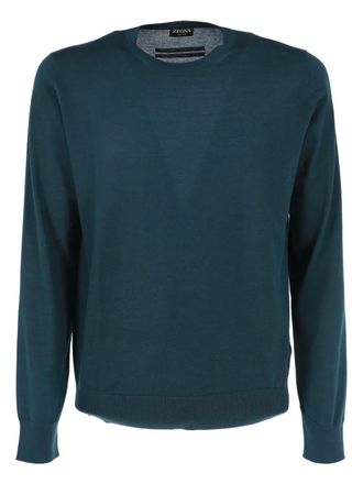 Ermenegildo Zegna Cashseta trui met ronde hals - Groen