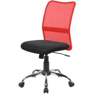 Dmora Silla De Oficina Dana, Silla De Trabajo De Malla, Asiento De Oficina Ergon&oacute;mico, 57x46h90/100 Cm, Negro Y Rojo - Dmora