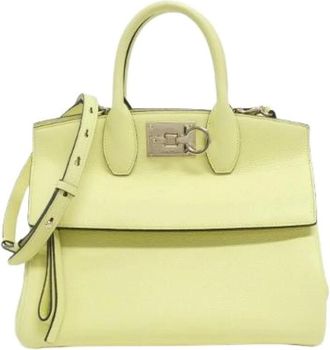 Ferragamo Pre-owned Handbags, female, Yellow, Size: ONE SIZE Pre-owned Leather Handbag