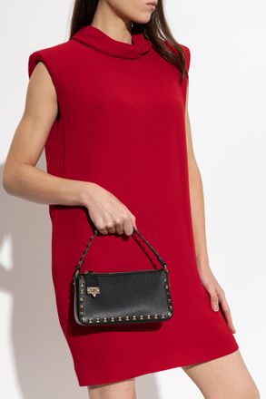 Valentino Garavani Leather Handbag With Studs, Womens, Black