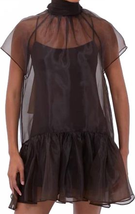Jonathan Simkhai Beaux Tiered Mini Dress In Chocolate