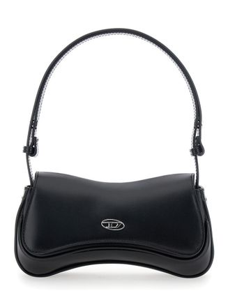 Diesel Play Black Clutch With Oval D Logo Plaque On The Front In Ecoleather Woman