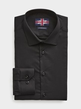 Soul of London Mens Solid stretch twill shirt Modern fit