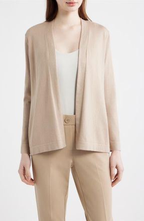 Anne Klein Chatham Open Front Cardigan in Latte at Nordstrom, Size X-Small P