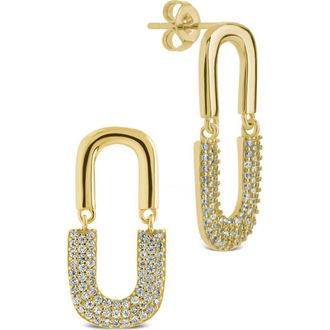 Sterling Forever Ellie Radiant Arc Drop Earrings in Gold at Nordstrom Rack