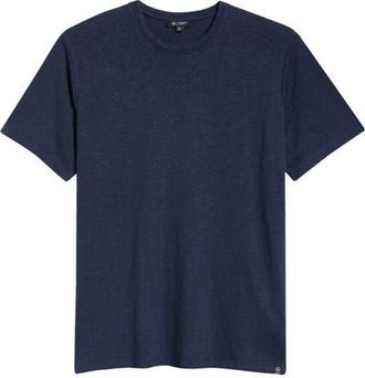 AG - Adriano Goldschmied Bryce Crewneck Stretch Linen T-Shirt in Deep Navy at Nordstrom, Size Xx-Large