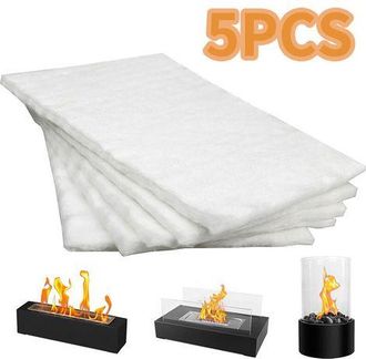 OEM Juego De 5 Mechas De Lana Cer&aacute;mica Para Chimeneas De Mesa, Para Prolongar El Tiempo De Combusti&oacute;n, Con N&uacute;cleo De Esponja De Algod&oacute;n Para Chimeneas De 