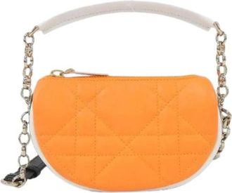 Dior Pre-owned Mini Bags, female, Orange, Size: ONE SIZE Pre-owned Vibe Micro Leather Shoulder Bag