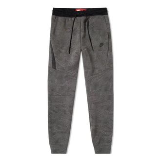 Nike TECH FLEECE ALLOVER PRINT PANTS CARBON HEATHER BLACK 836416-010