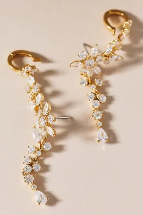 Nadri Full Bloom Drop Climber Earrings
