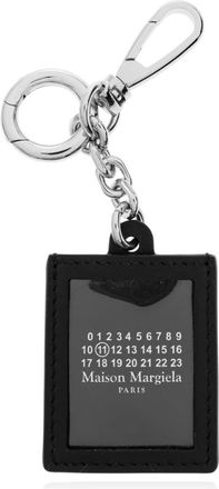 Maison Margiela Logo Keyring - unisex - Sleutelhangers & Tashangers - Zwart - ONE Size - Leer - Accessoires