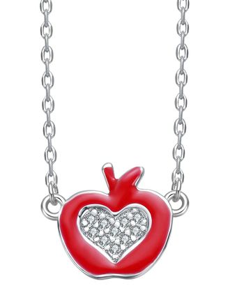 Rachel Glauber Plated Cz Apple Necklace