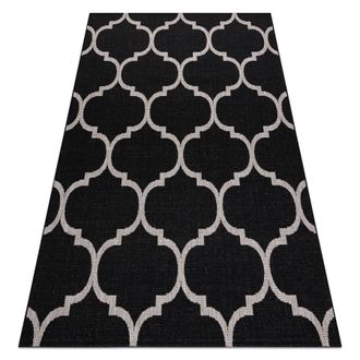 RugsX Rugsx - Alfombra De Cuerda Sisal Floorlux 20608 Espaldera Marroqu&iacute; Negro / Plateado Black 120x170 Cm