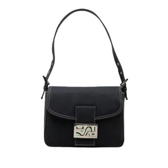 Fendi Pre-owned Shoulder Bags, female, Blue, Size: ONE SIZE Pre-owned Canvas Shoulder Bag