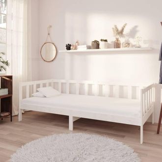 Les Tendances Les Tendances - Sof&aacute; Cama Con Colch&oacute;n Madera De Pino Maciza Blanco 90x200 Cm Vidaxl