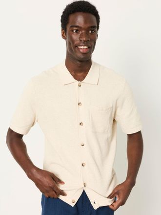 Fat Face FatFace Portloe Natural Knitted Shirt