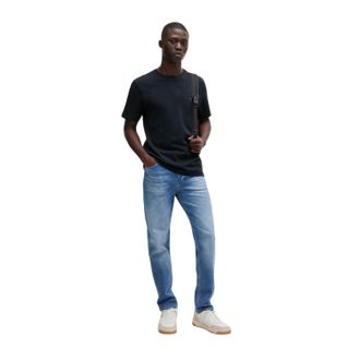 HUGO BOSS Mens Orange Premium Cotton T-Shirt (Navy) - Size 5XL