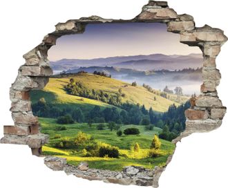 Queence Wandtattoo »Hügel« Wandsticker, Wandbild, selbstklebend, 3D, Wanddurchbruch