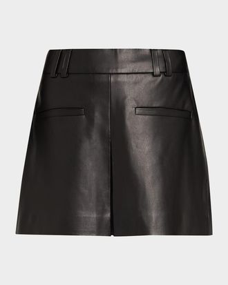 Veronica Beard Pavaline Vegan Leather Mini Skirt