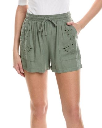 Splendid Cayden Embroidered Linen-Blend Short