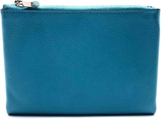 Hermès Pre-owned Clutches, female, Blue, Size: ONE SIZE Pre-owned Leather pouches