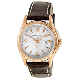 Hamilton Jazzmaster Silver Dial Brown Leather Mens Watch H32335555