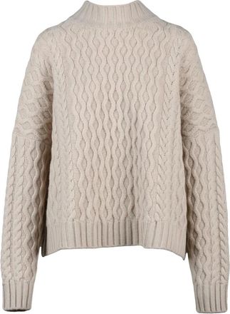 Max Mara Truien & Vesten, Dames, Beige, M, Wol, Yard Turtleneck