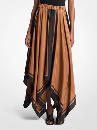 Michael Kors Silk Crepe De Chine Scarf Skirt