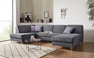 Sit&more Wohnlandschaft »Clio U-Form« wahlweise mit Bettfunktion und Bettkasten, inklusive Federkern
