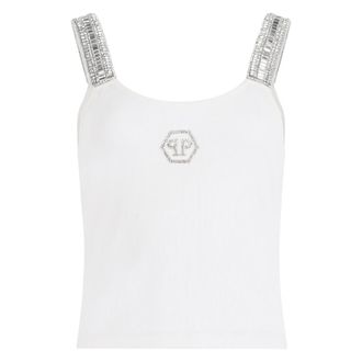 Philipp Plein Dames, Tops, Wit, Maat: S Katoen