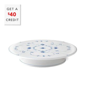 ROYAL COPENHAGEN Fluted Plain Footed Cake Plate with $37 Credit