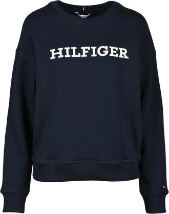 Tommy Hilfiger Katoenen sweatshirt - Model: Felpa - Dames - Sweatshirts - Blauw - XL - Katoen - Hoodies & sweatvesten