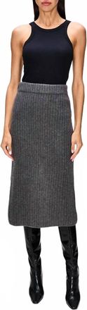 The Elder Statesman Cashmere Pencil Skirt In Fidi Grey