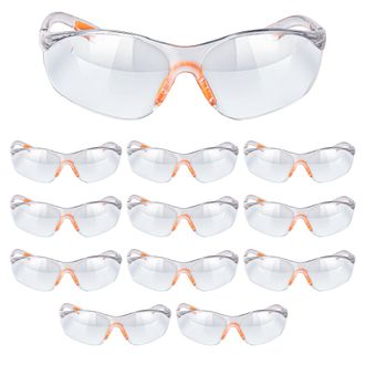 OEM Gafas De Seguridad Para El Trabajo - Paquete De 12 Gafas De Seguridad Transparentes Con Lentes De Pl&aacute;stico - Gafas Protectoras Para Bricolaje, Polvo, 