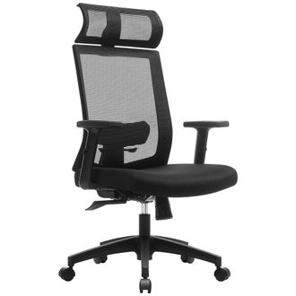 Songmics Silla de oficina con respaldo alto de malla de color negro